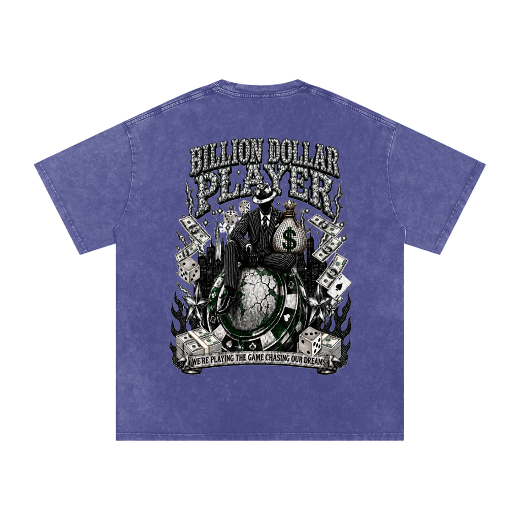B$P “All In” Oversized Graphic Tee – Purple Wash