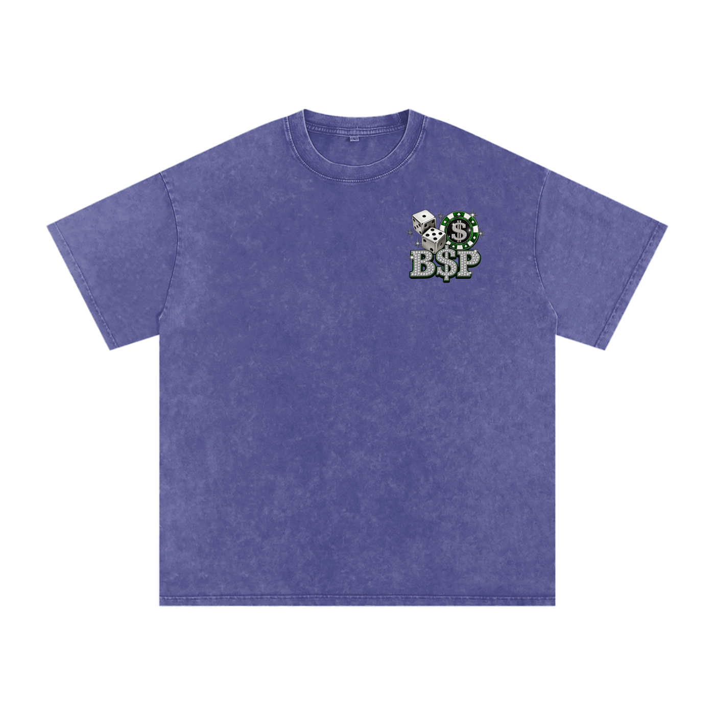 B$P “All In” Oversized Graphic Tee – Purple Wash