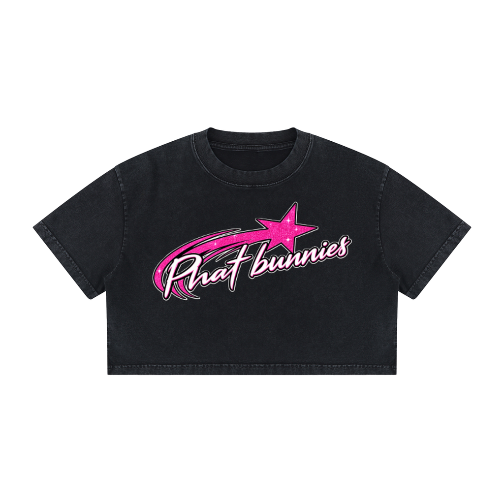 PHAT BUNNIES “HIGH ROLLER” CROP TEE – BLACK