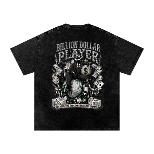 B$P “All In” Snow Washed Oversized Tee — Washed Black