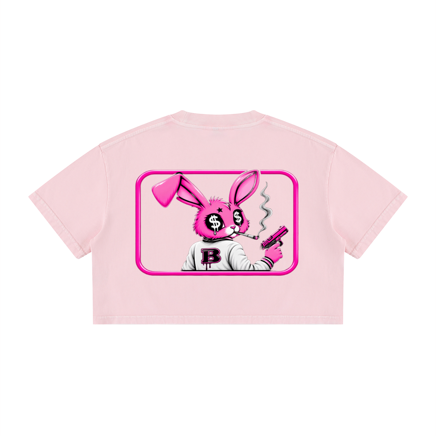 PHAT BUNNIES “HIGH ROLLER” CROP TEE – PINK