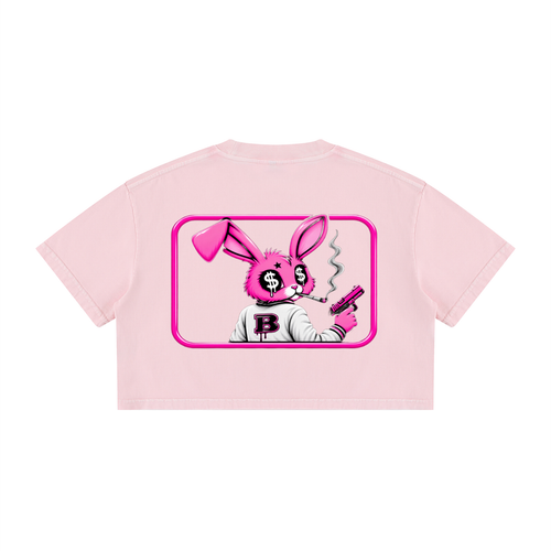 PHAT BUNNIES “HIGH ROLLER” CROP TEE – PINK