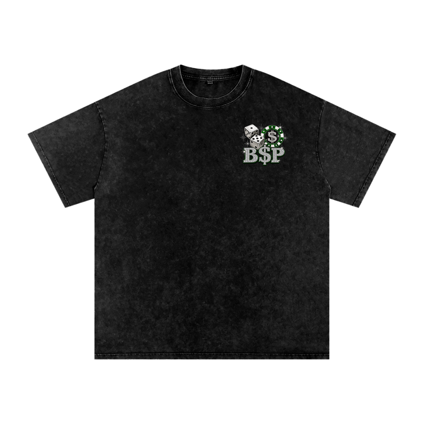 B$P “All In” Snow Washed Oversized Tee — Washed Black